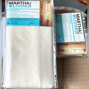 Martha Stewart Luving Cream Fine Sheer Pocket Panels